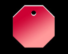Octagon, Pet Tag Aluminum, blue, green, purple or red.